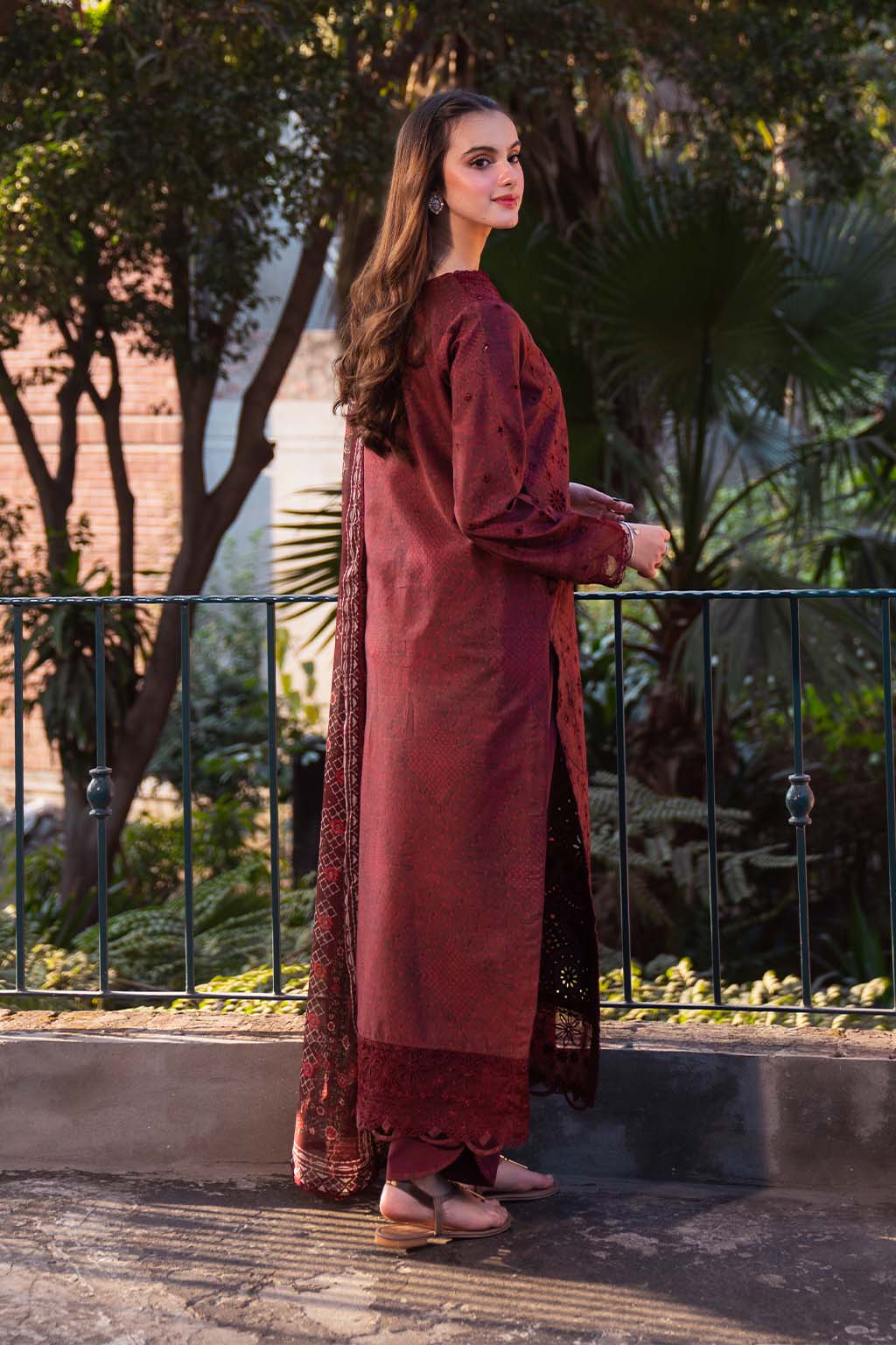 Neeshay | Summer Lines Printkari 25 | GARNET - Aqsa Fabrics