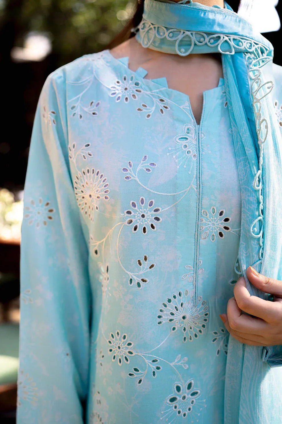 Neeshay | Summer Lines Printkari | OASIS - Aqsa Fabrics