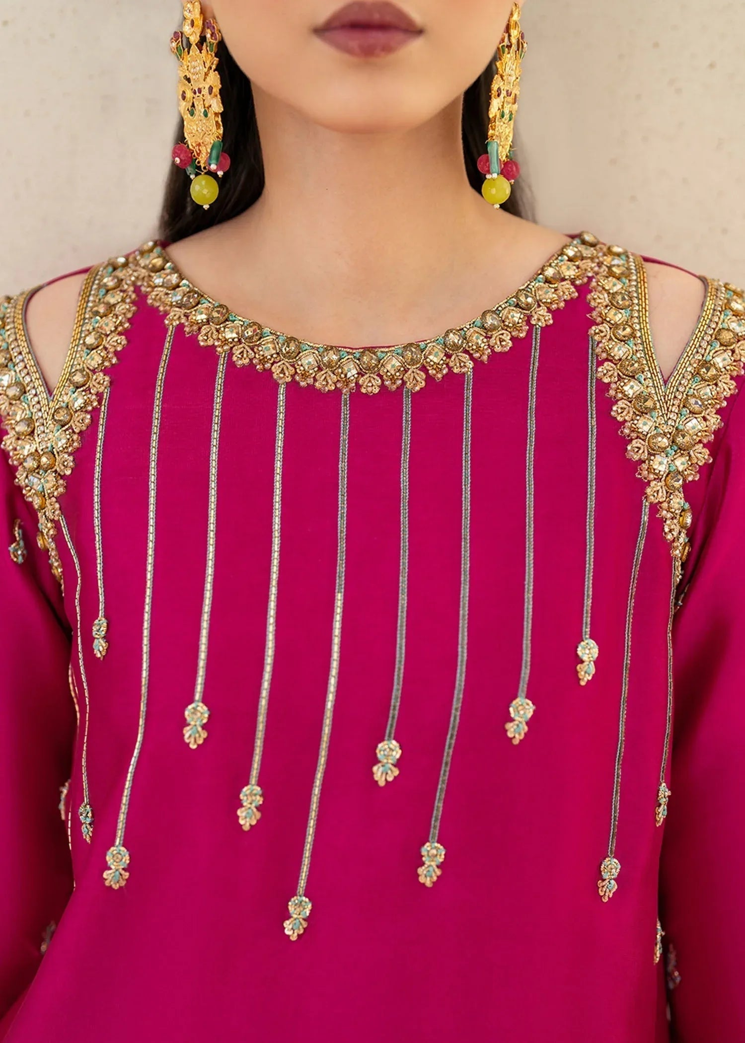 Dastoor | Maahi Luxury Pret 25 | Fuchsia Rose - Aqsa Fabrics