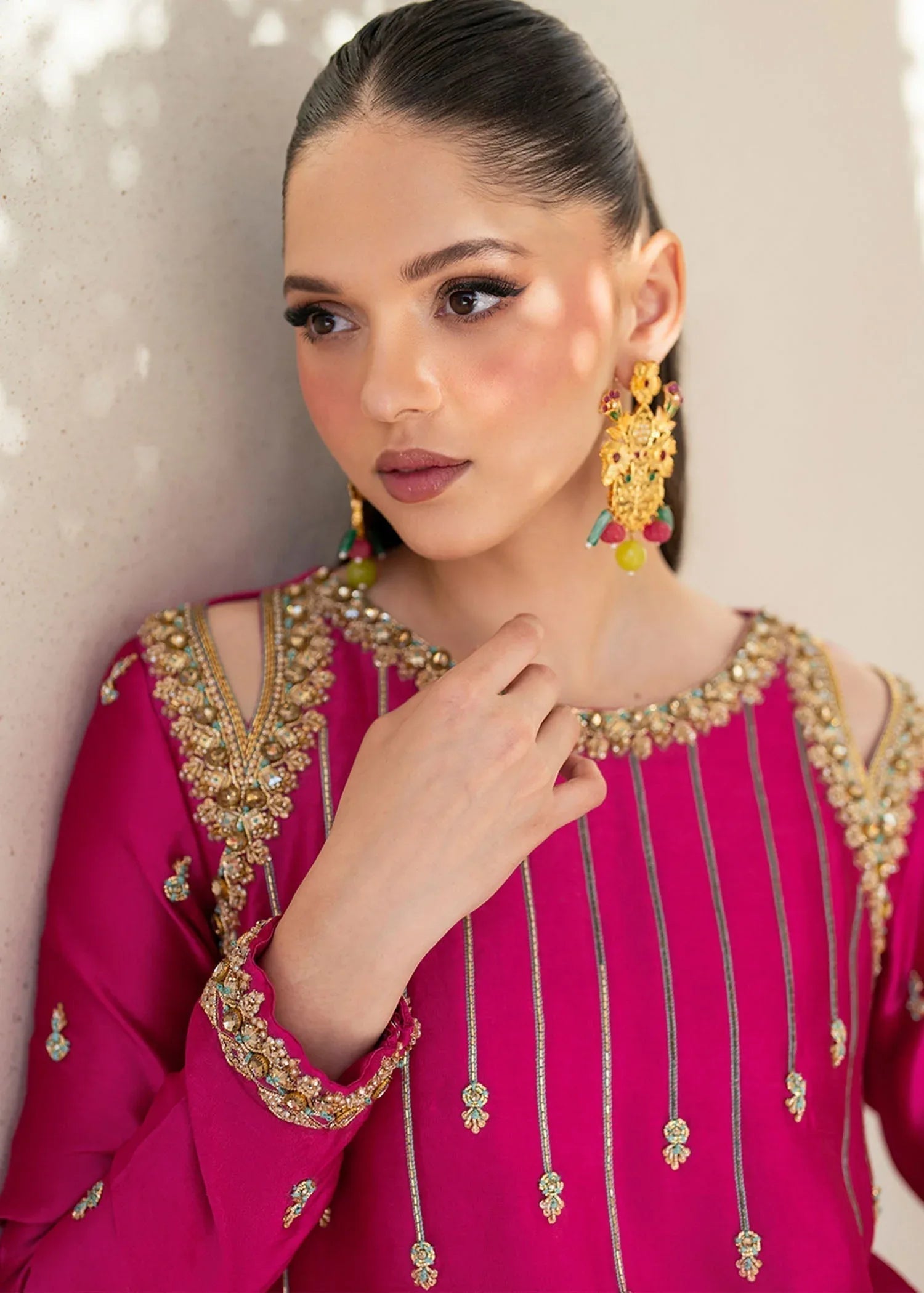 Dastoor | Maahi Luxury Pret 25 | Fuchsia Rose - Aqsa Fabrics