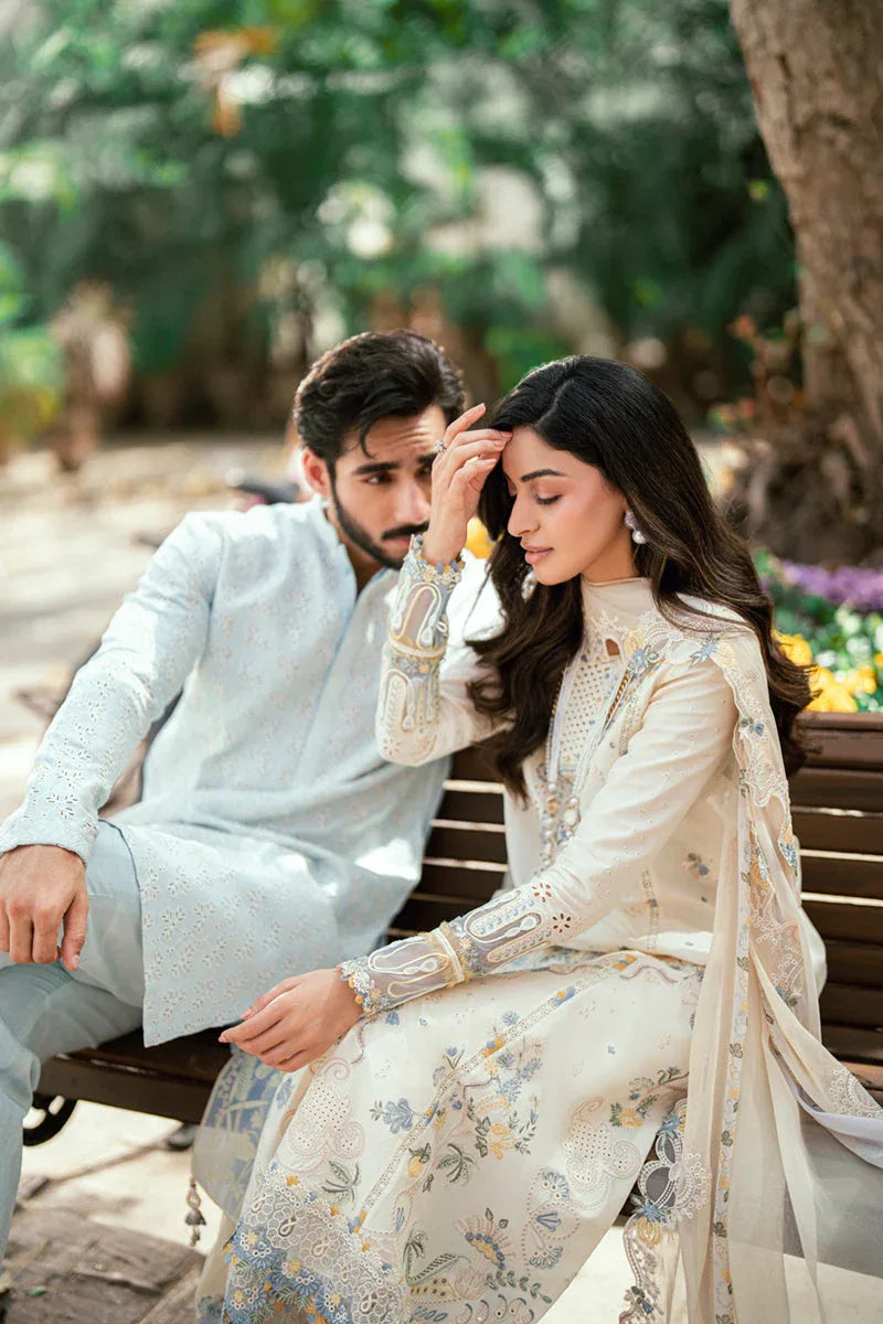Qalamkar | Luxury Lawn Eid Edit | SB-09 Adeena - Aqsa Fabrics
