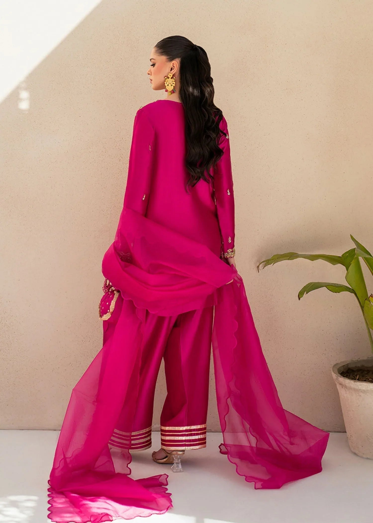 Dastoor | Maahi Luxury Pret 25 | Fuchsia Rose - Aqsa Fabrics