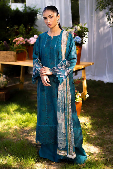 Neeshay | Summer Lines Printkari | LAGOON - Aqsa Fabrics