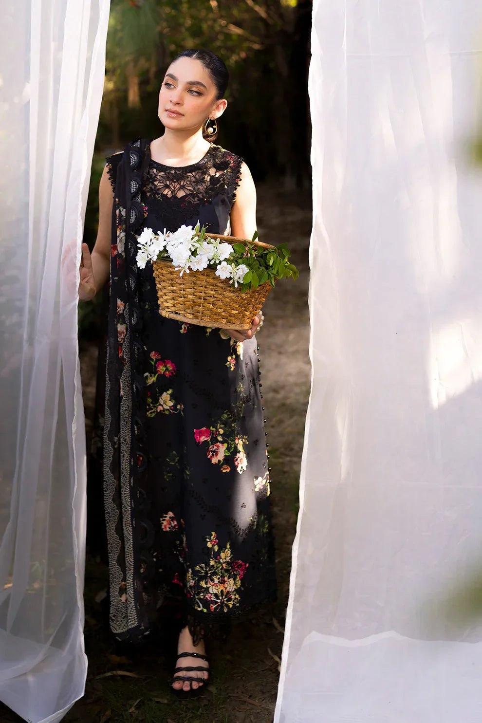 Neeshay | Summer Lines Printkari | OLIVINE - Aqsa Fabrics
