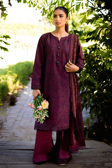 Neeshay | Summer Lines Printkari | CRIMSON - Aqsa Fabrics