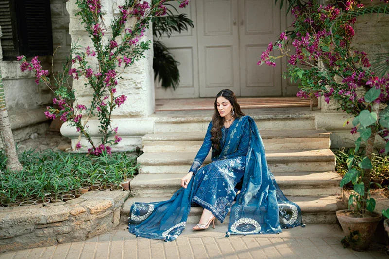 Qalamkar | Luxury Lawn Eid Edit | SB-11 Noray - Aqsa Fabrics