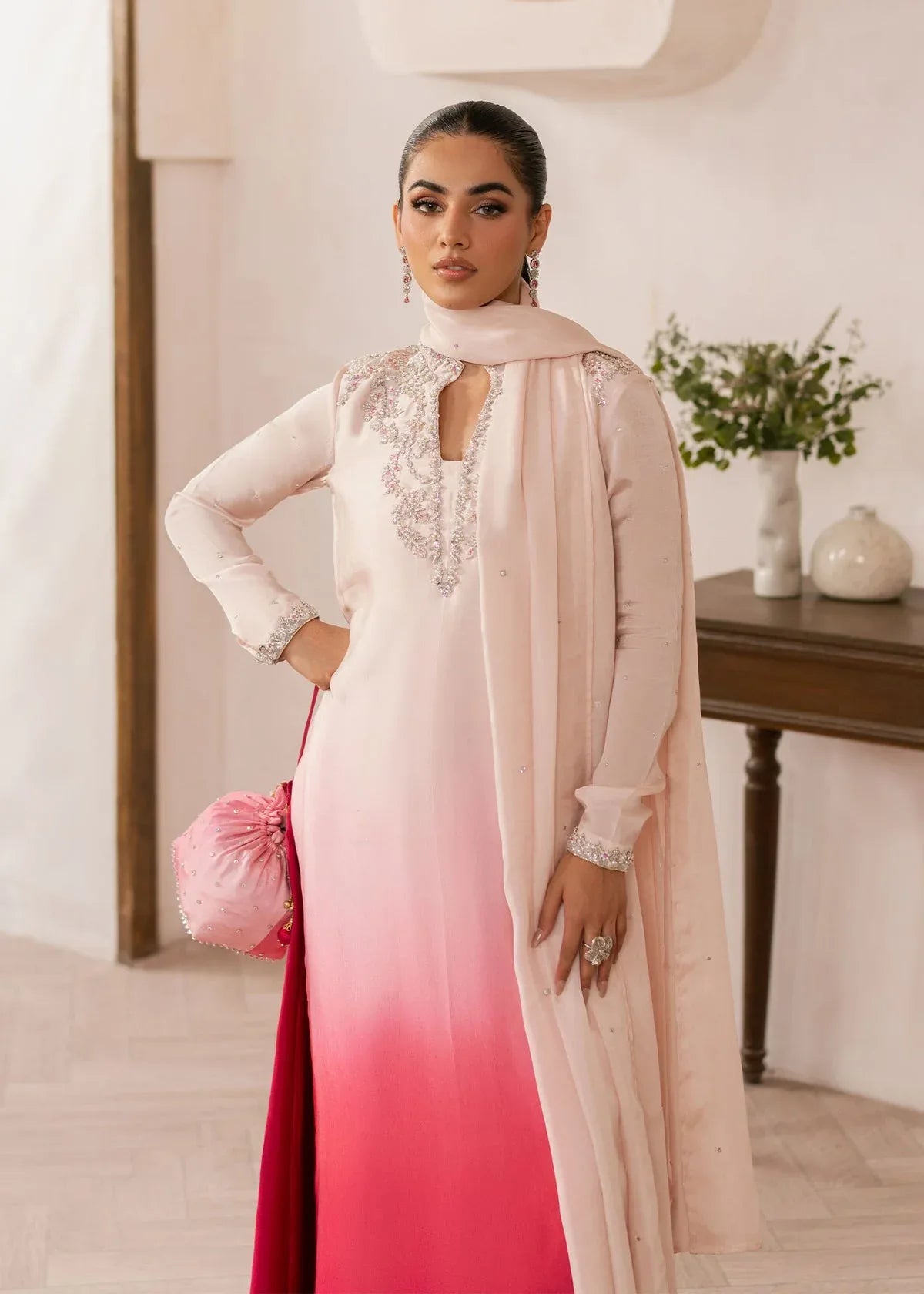 Dastoor | Rania Luxury Pret 25 | Coral - Aqsa Fabrics