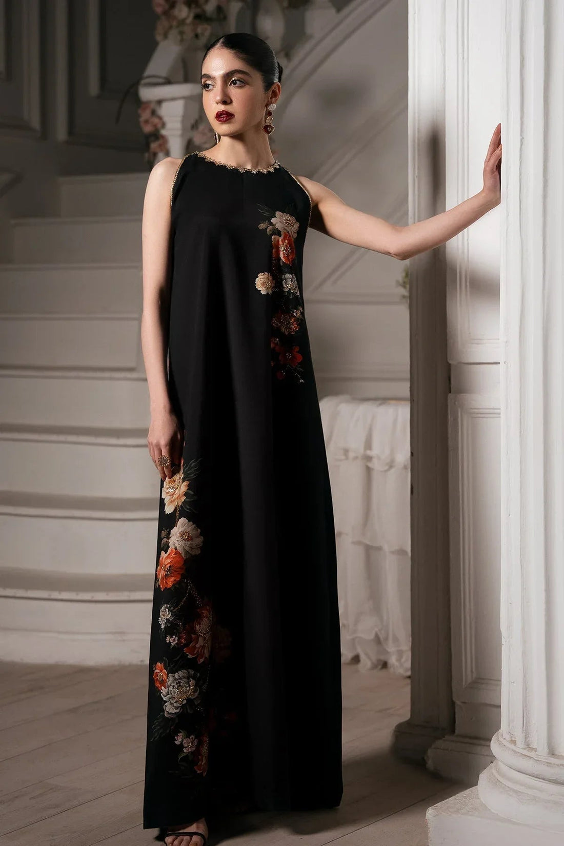 Mina Kashif | Emilie Formals | Koya (Black) - Aqsa Fabrics