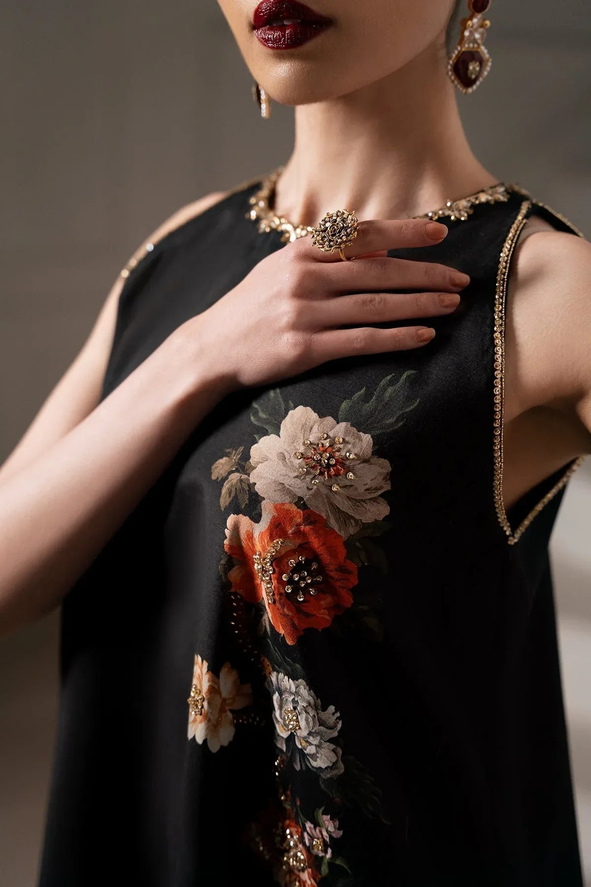 Mina Kashif | Emilie Formals | Koya (Black) - Aqsa Fabrics