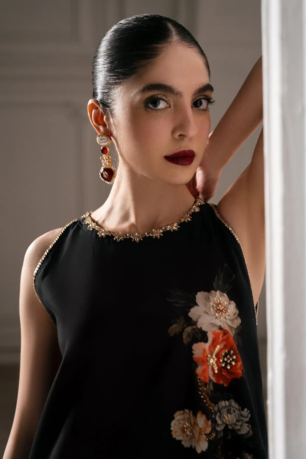 Mina Kashif | Emilie Formals | Koya (Black) - Aqsa Fabrics