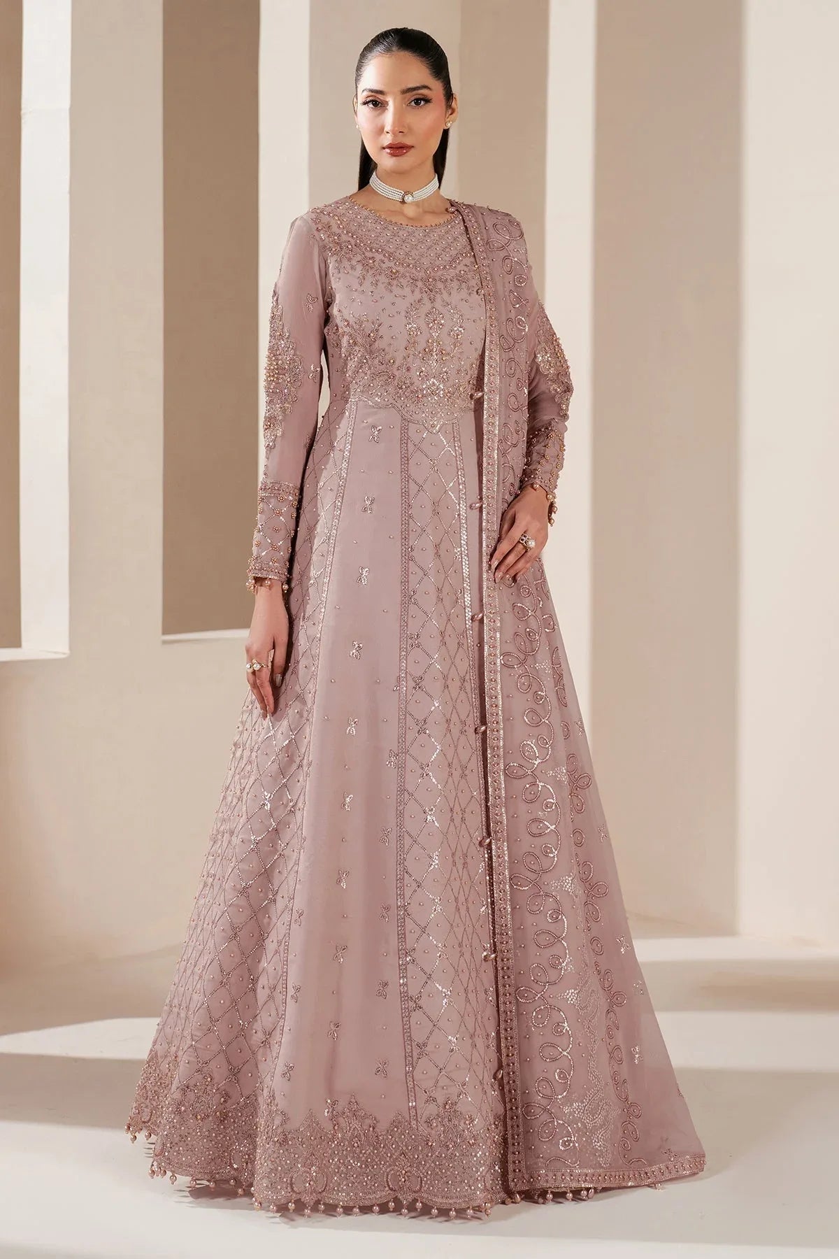 Alizeh | Handcrafted Eid Edit 25 | AF-HM-4031-Saffron - Aqsa Fabrics