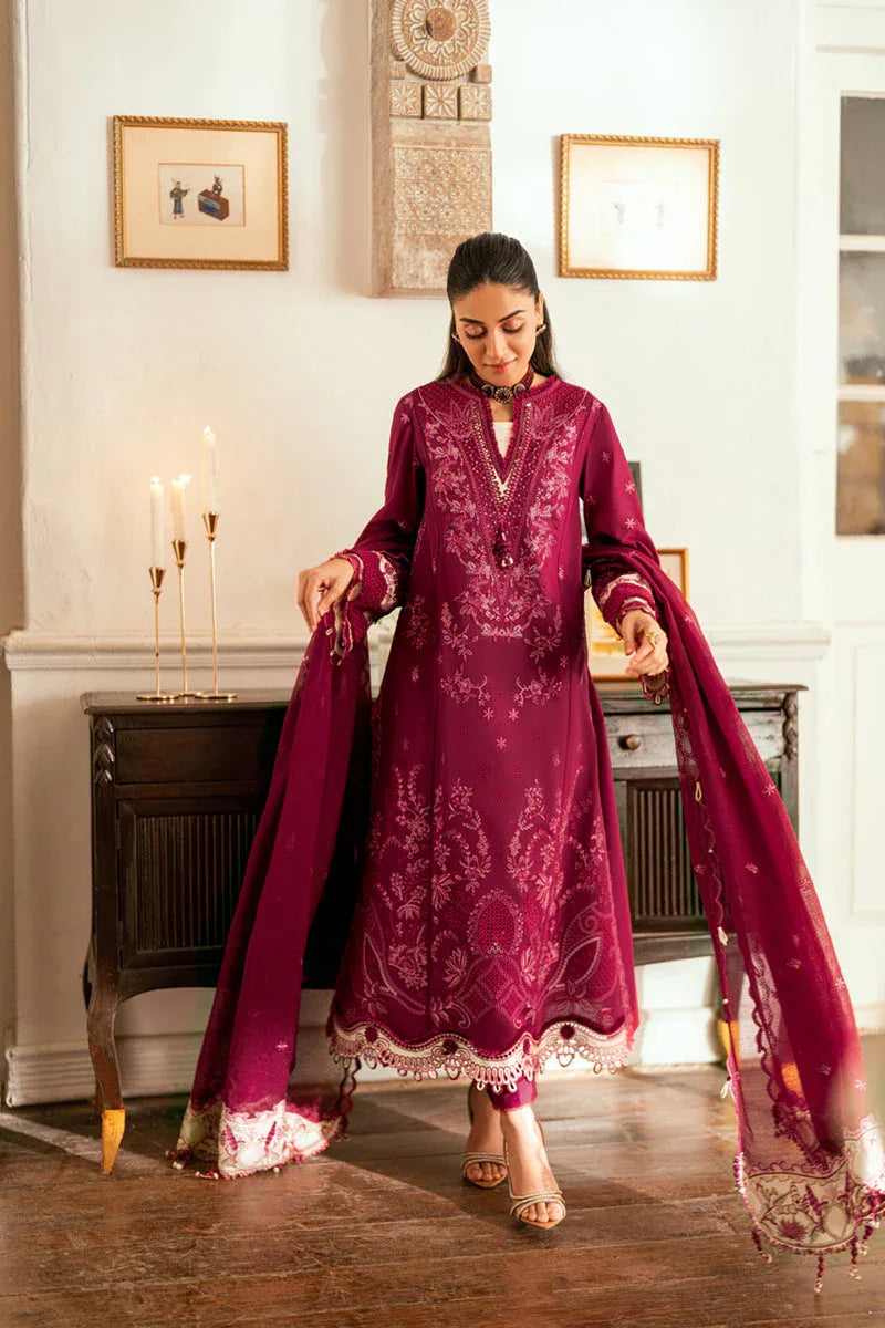 Qalamkar | Luxury Lawn Eid Edit | SB-02 Sameen - Aqsa Fabrics