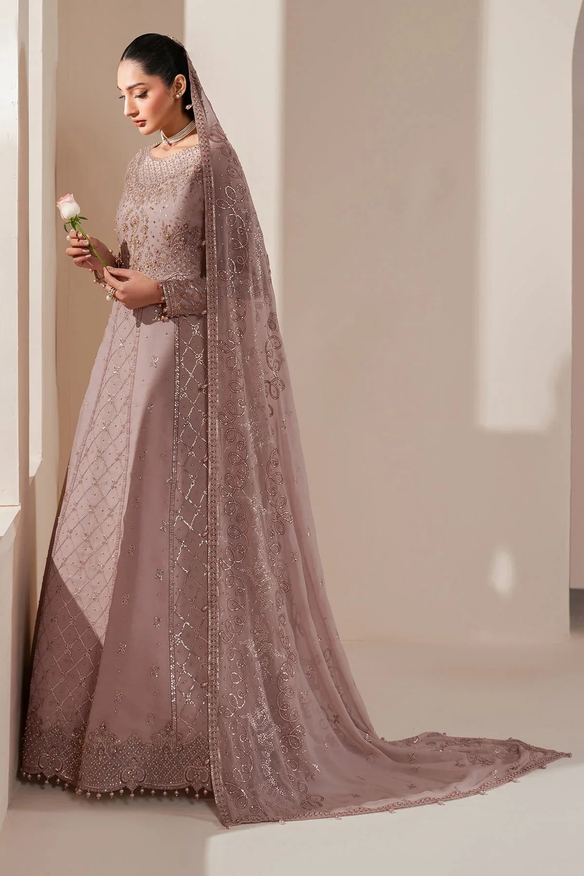 Alizeh | Handcrafted Eid Edit 25 | AF-HM-4031-Saffron - Aqsa Fabrics