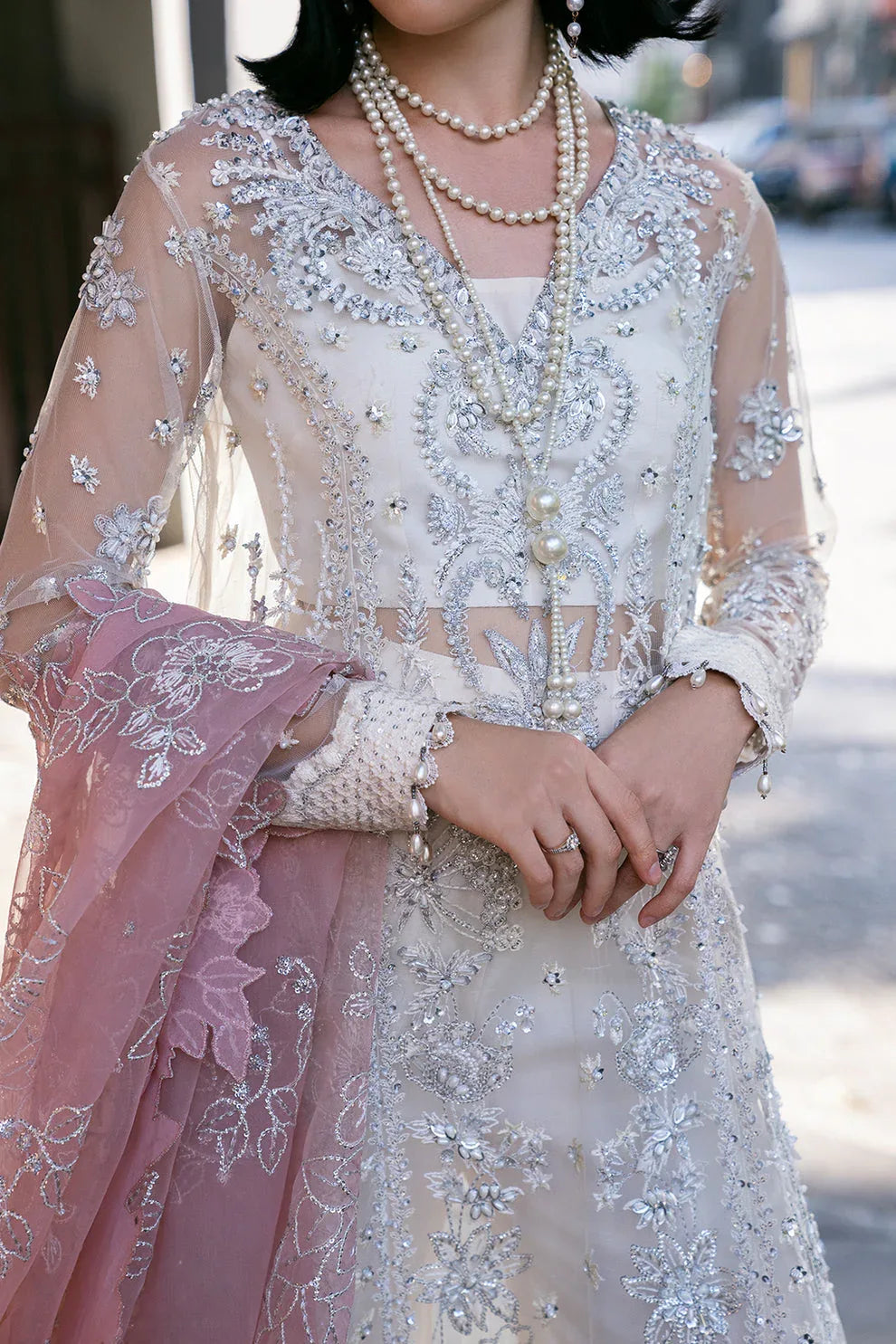 Saad Shaikh | Fleurie Vol 2 | Pearl Wind - Aqsa Fabrics