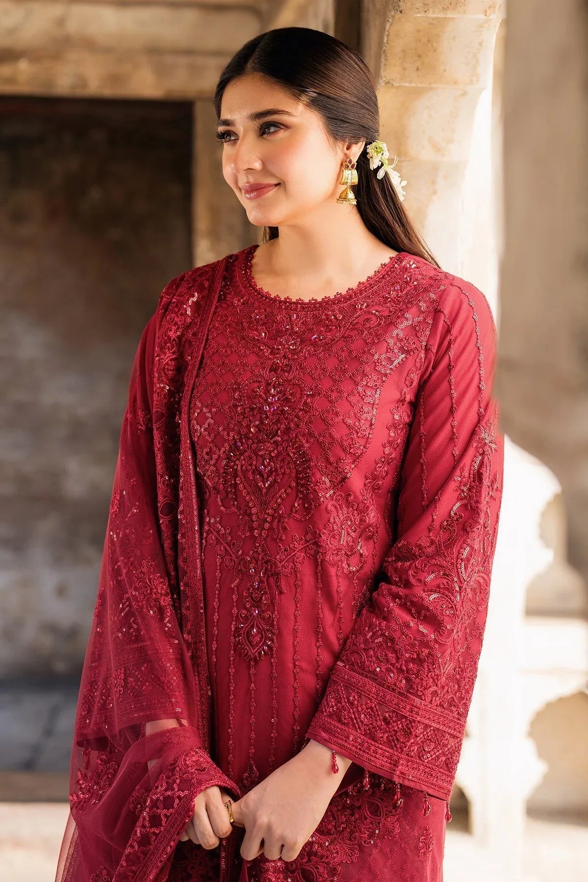 Imrozia Premium | Meeras Luxury Eid 25 | I-219 RUBY - Aqsa Fabrics