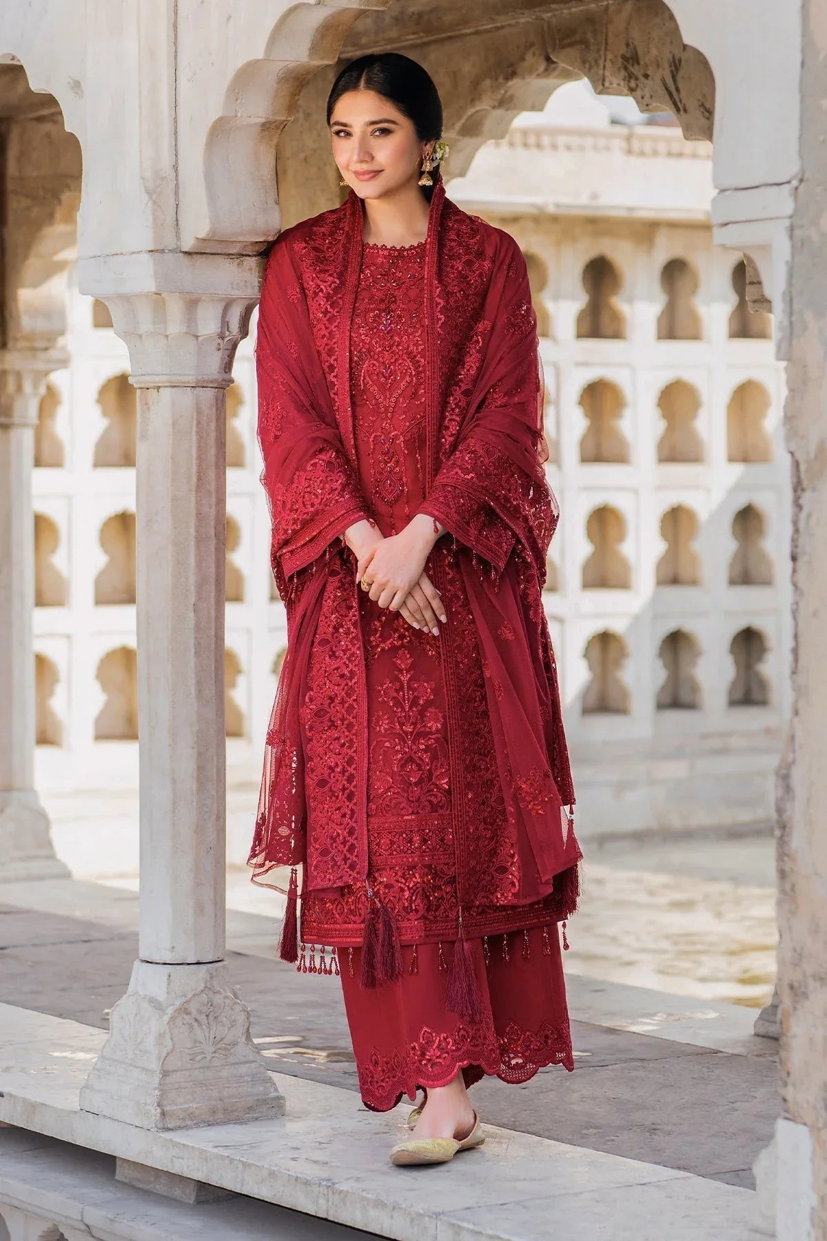 Imrozia Premium | Meeras Luxury Eid 25 | I-219 RUBY - Aqsa Fabrics
