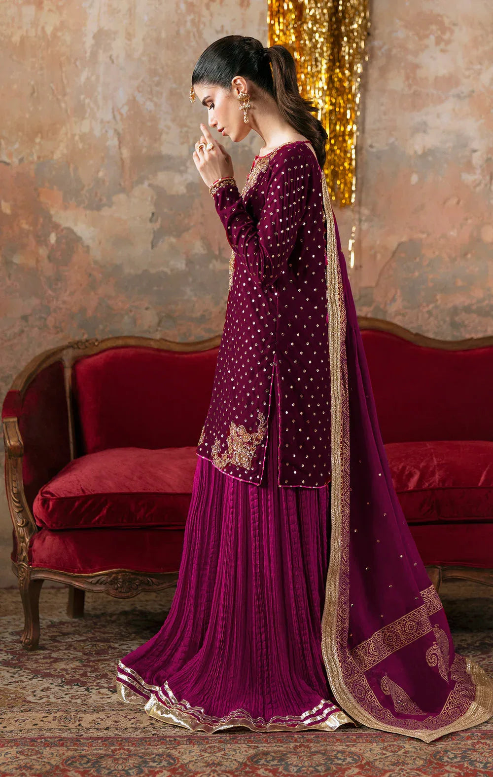 Maya | Viola Luxe Velvet 25 | ELVINA - Aqsa Fabrics