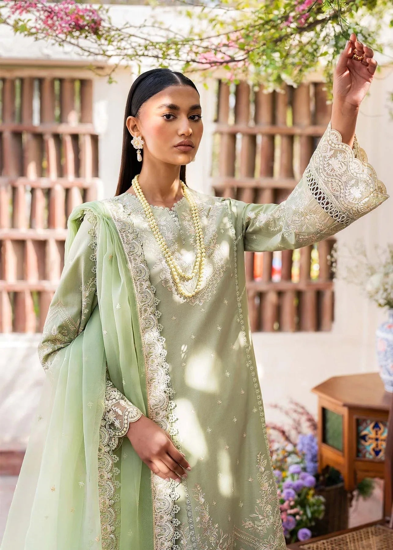 Akbar Aslam | Pret Lawn | CHIC - Aqsa Fabrics