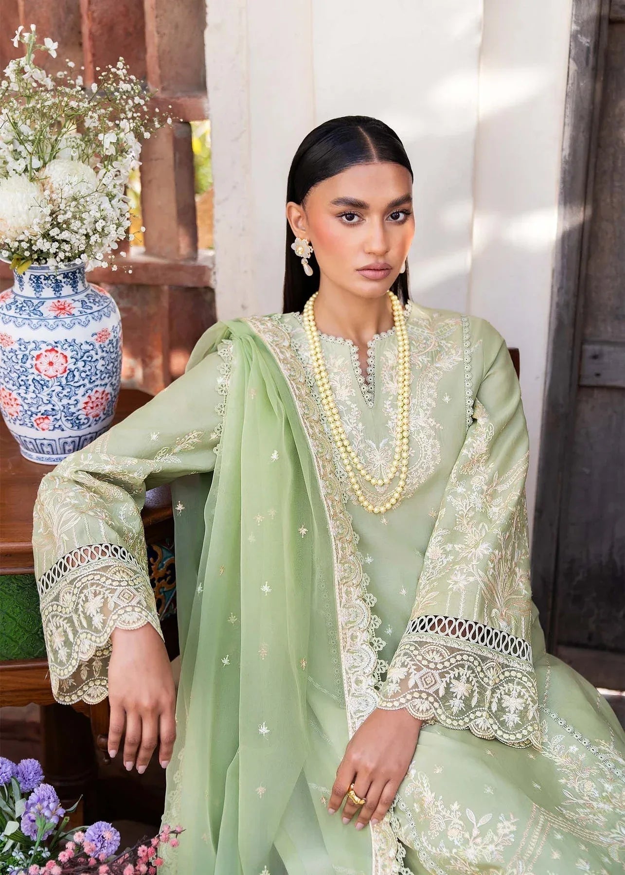 Akbar Aslam | Pret Lawn | CHIC - Aqsa Fabrics
