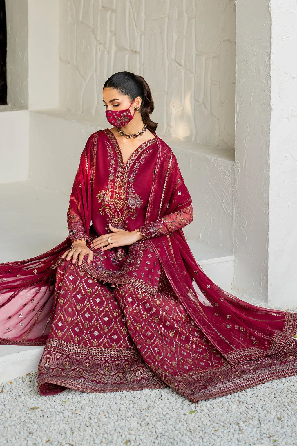 Flossie | Naqsh Formals | S-1402 (B) - Aqsa Fabrics