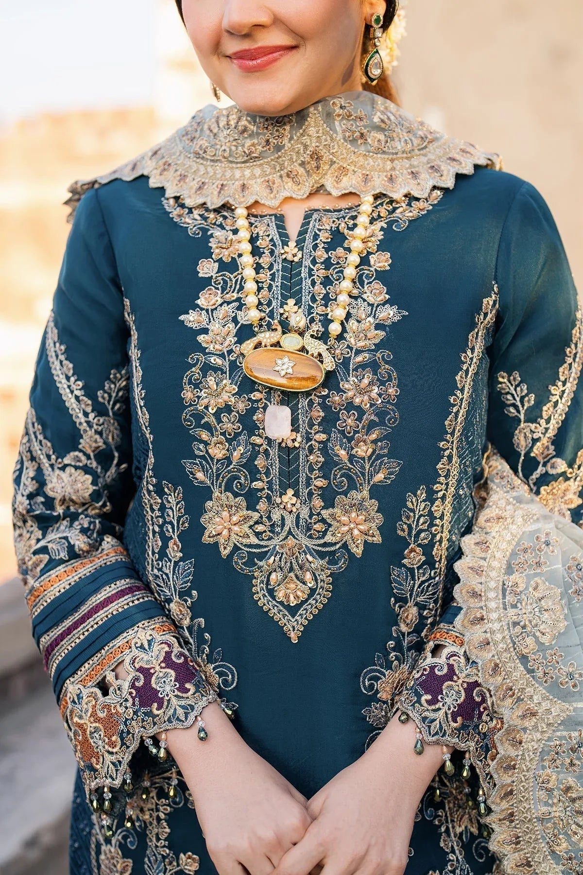 Imrozia Premium | Meeras Luxury Eid 25 | I-223 NEELAM - Aqsa Fabrics