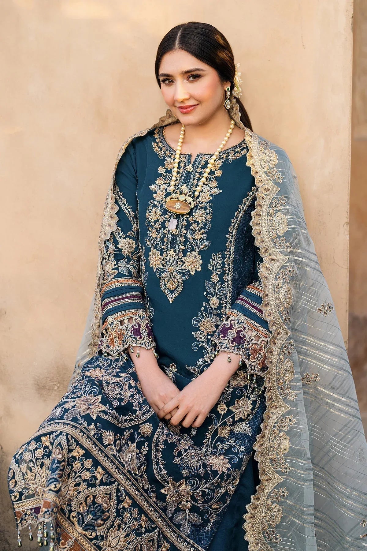 Imrozia Premium | Meeras Luxury Eid 25 | I-223 NEELAM - Aqsa Fabrics