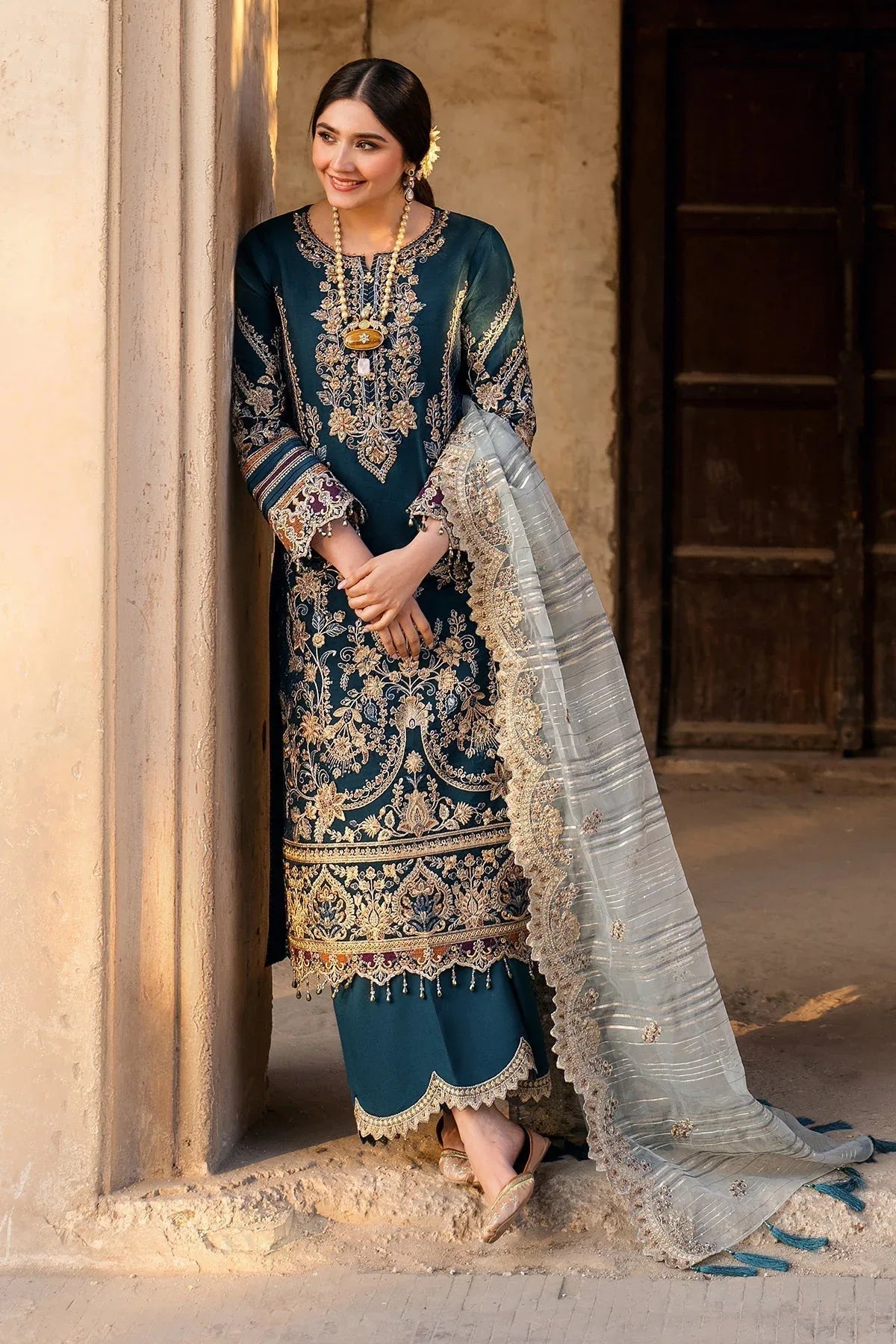 Imrozia Premium | Meeras Luxury Eid 25 | I-223 NEELAM - Aqsa Fabrics