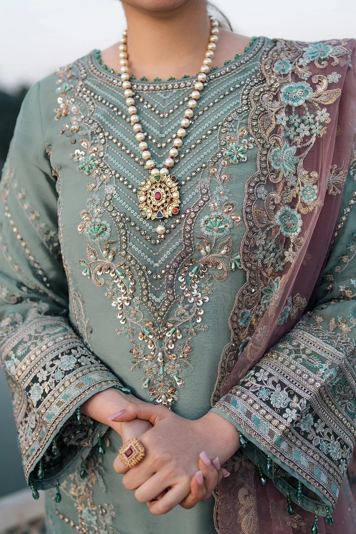 Imrozia Premium | Meeras Luxury Eid 25 | I-221 ZAMURD - Aqsa Fabrics