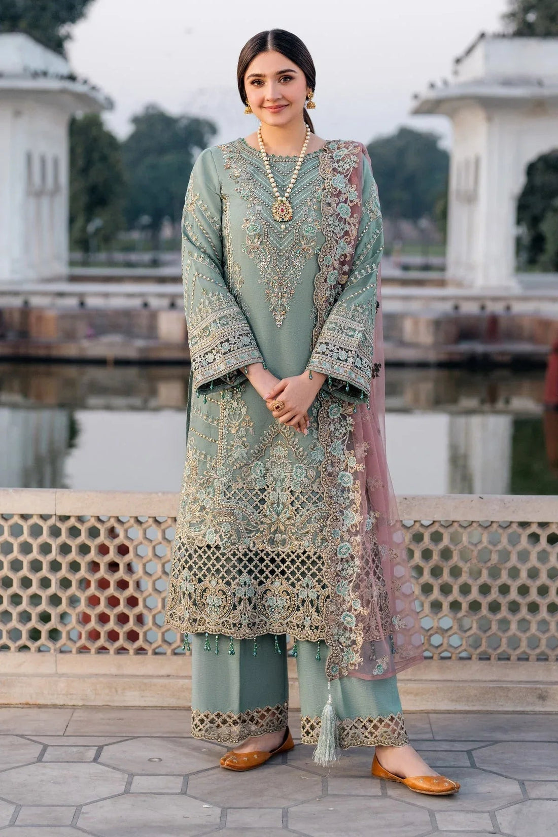 Imrozia Premium | Meeras Luxury Eid 25 | I-221 ZAMURD - Aqsa Fabrics