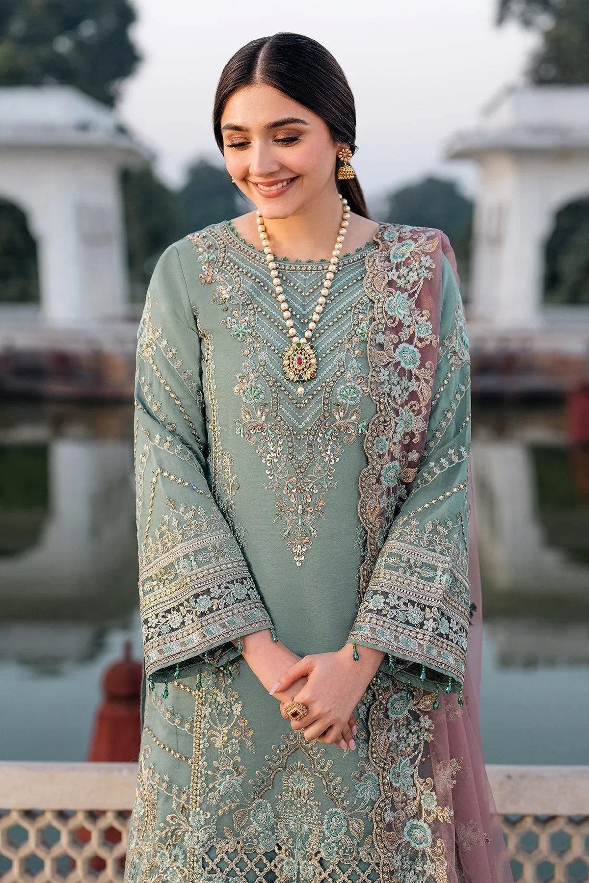 Imrozia Premium | Meeras Luxury Eid 25 | I-221 ZAMURD - Aqsa Fabrics