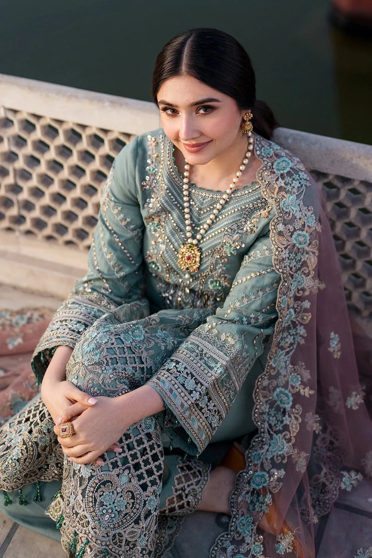 Imrozia Premium | Meeras Luxury Eid 25 | I-221 ZAMURD - Aqsa Fabrics