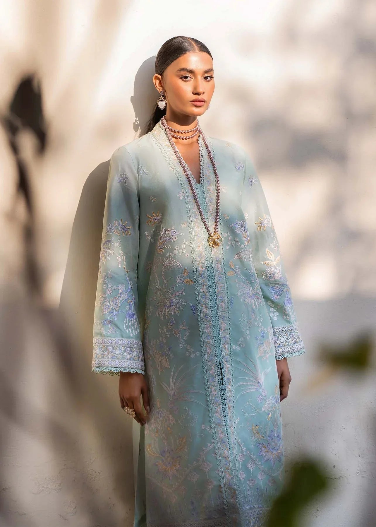 Akbar Aslam | Pret Lawn | LUEUR - Aqsa Fabrics