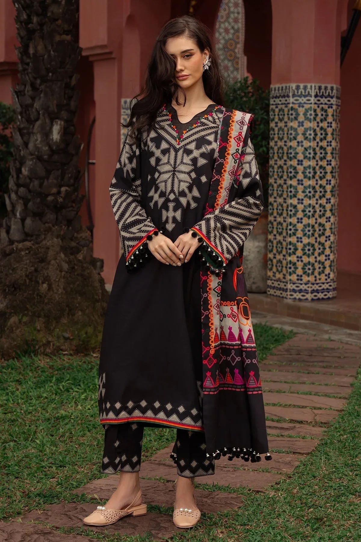 Charizma | C Prints Winter 25 |  3-PC Unstitched Printed Linen Collection CPW5-06 - Aqsa Fabrics