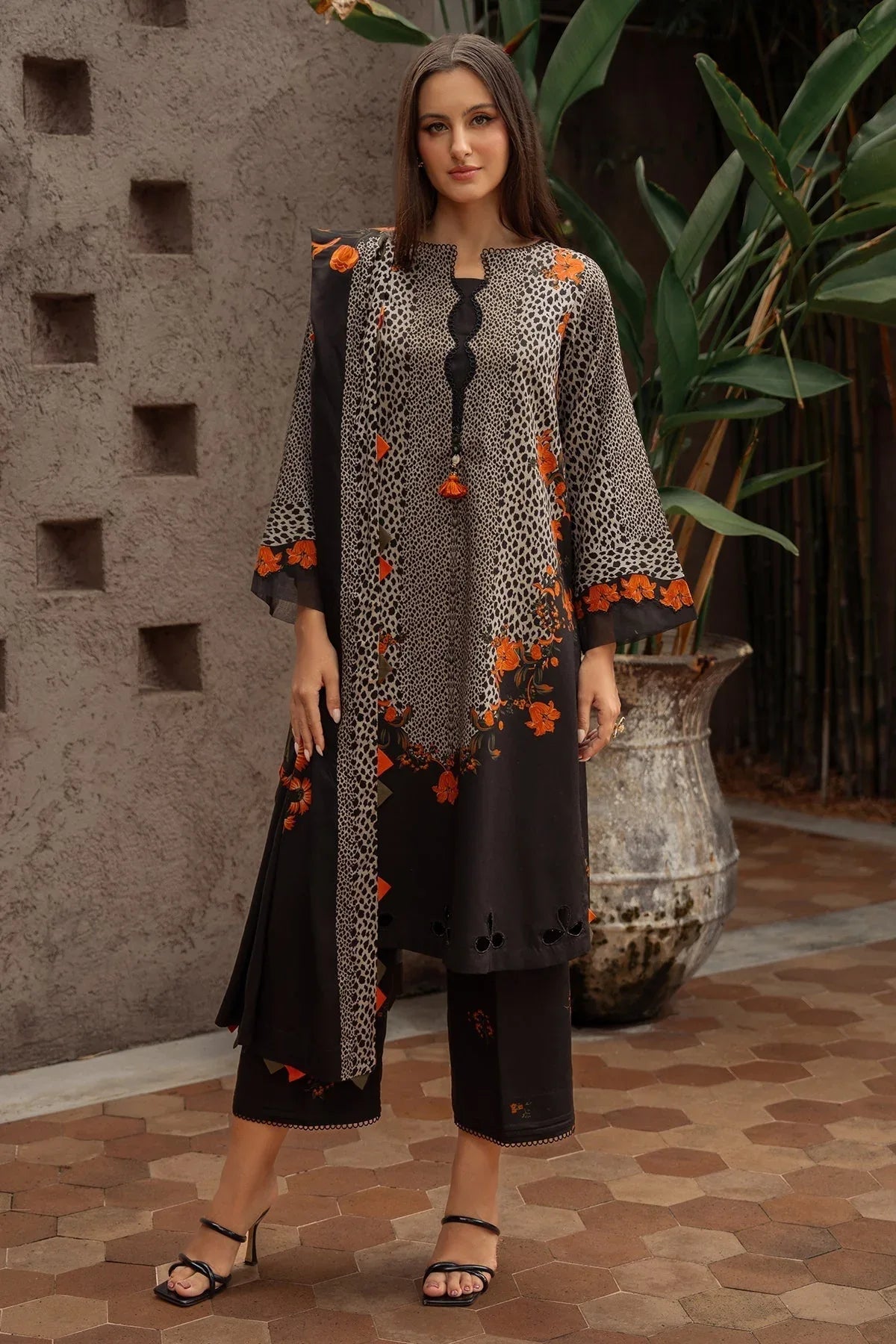 Charizma | C Prints Winter 25 |  3-PC Unstitched Printed Linen Collection CPW5-08 - Aqsa Fabrics
