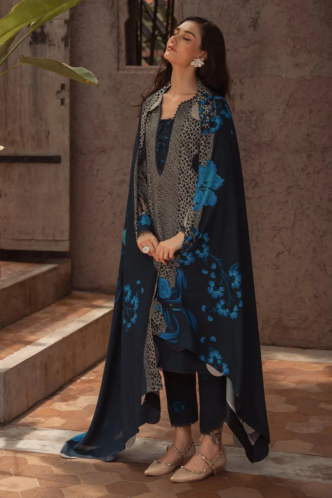 Charizma | C Prints Winter 25 |  3-PC Unstitched Printed Linen Collection CPW5-02 - Aqsa Fabrics