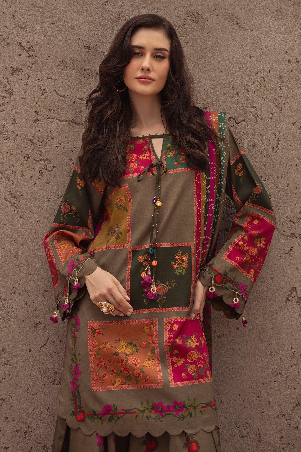 Charizma | C Prints Winter 25 |  3-PC Unstitched Printed Linen Collection CPW5-03 - Aqsa Fabrics