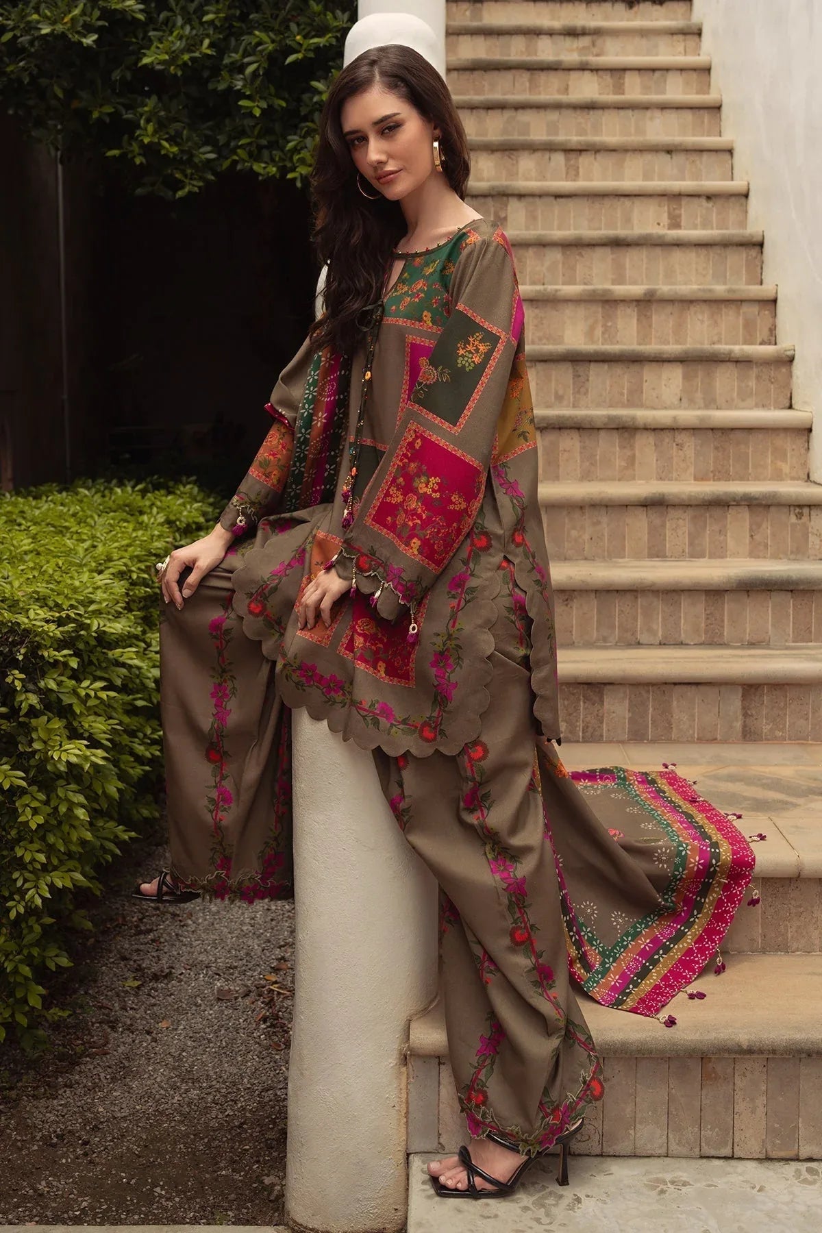 Charizma | C Prints Winter 25 |  3-PC Unstitched Printed Linen Collection CPW5-03 - Aqsa Fabrics