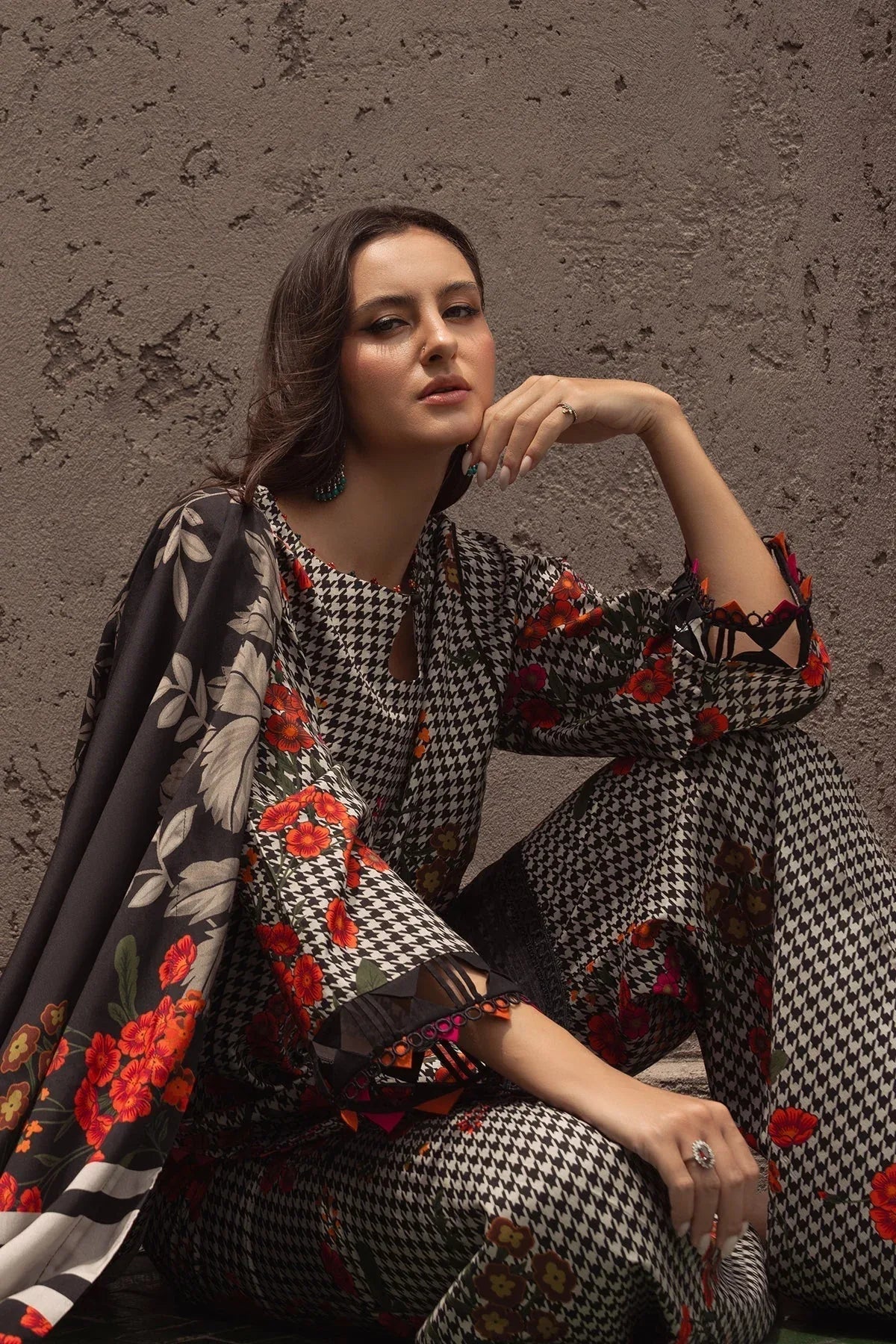 Charizma | C Prints Winter 25 | 3-PC Unstitched Printed Linen Collection CPW5-04 - Aqsa Fabrics