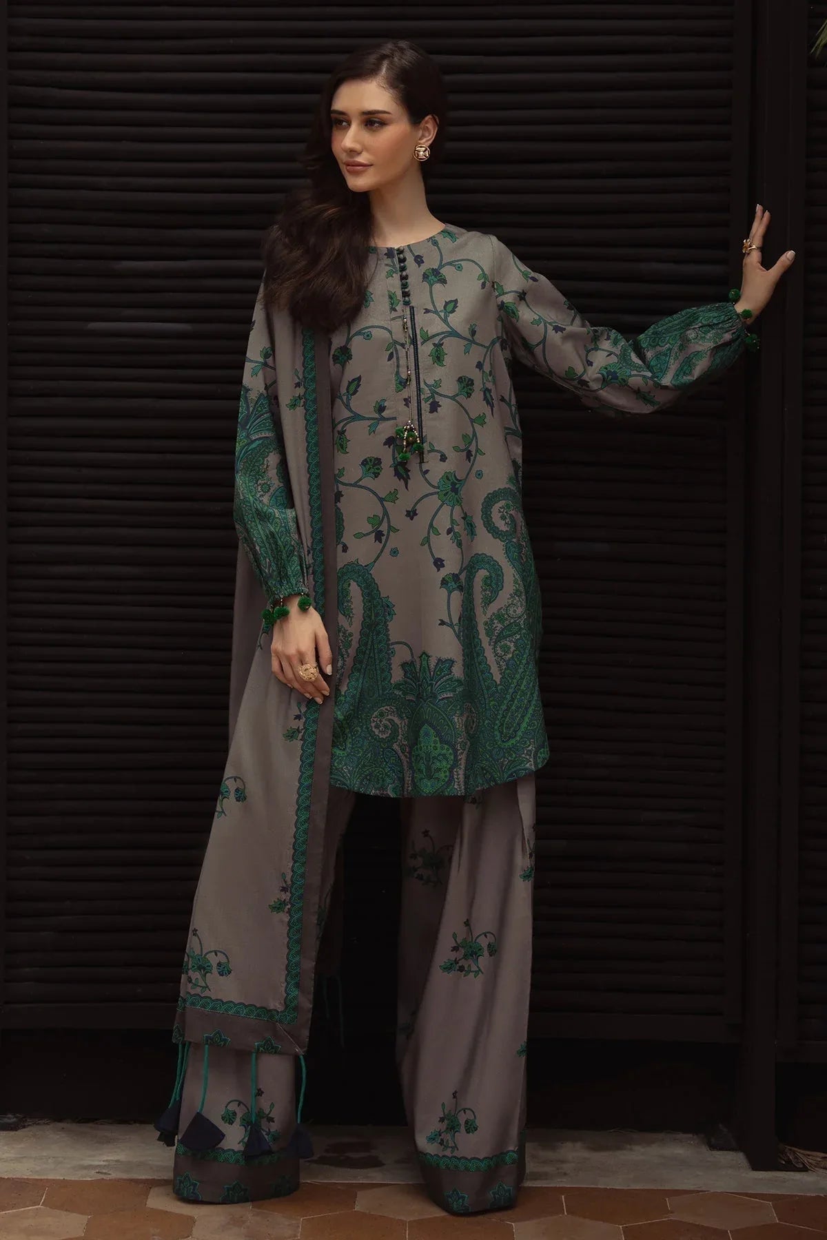 Charizma | C Prints Winter 25 |  3-PC Unstitched Printed Linen Collection CPW5-07 - Aqsa Fabrics