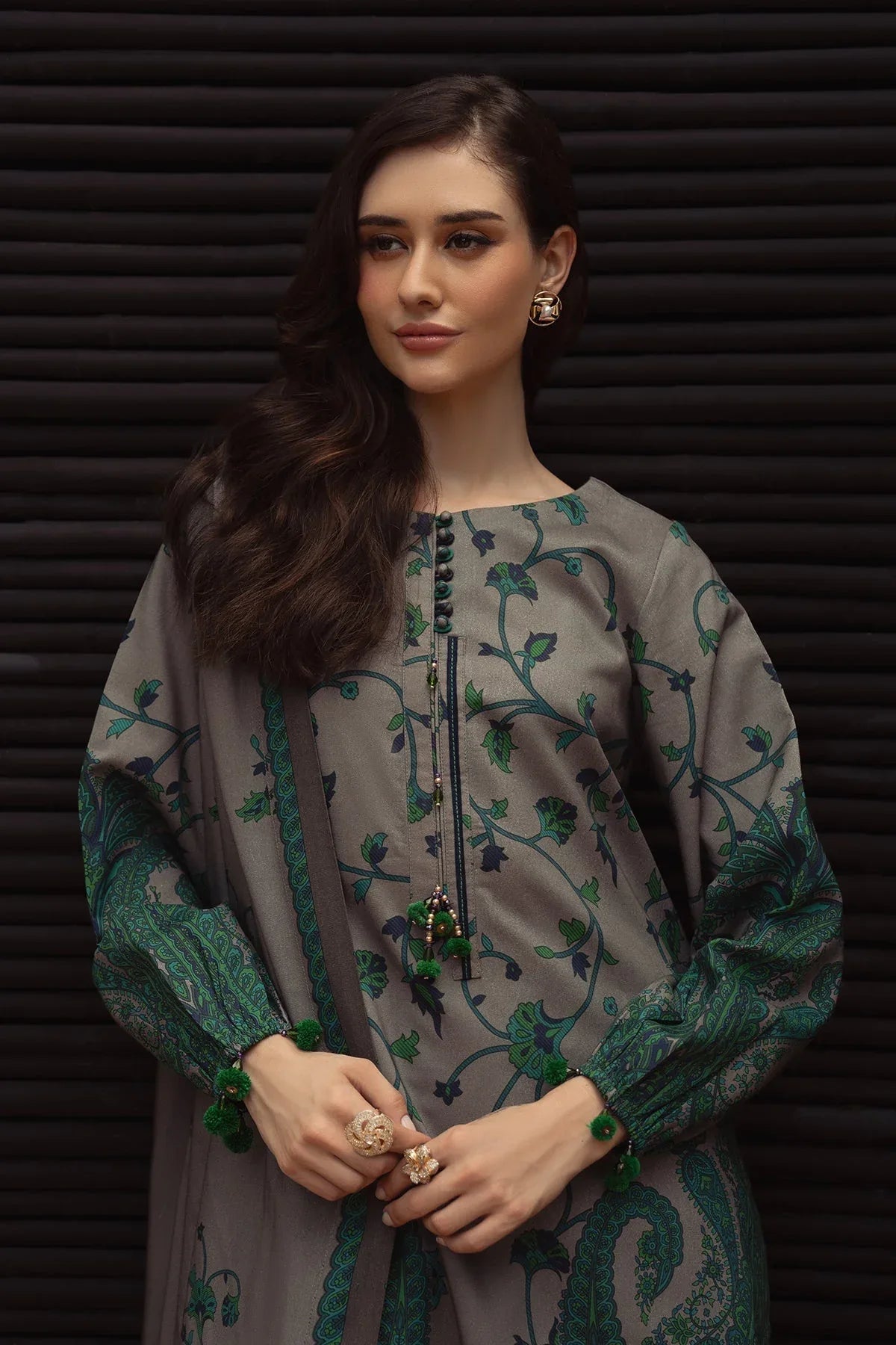 Charizma | C Prints Winter 25 |  3-PC Unstitched Printed Linen Collection CPW5-07 - Aqsa Fabrics