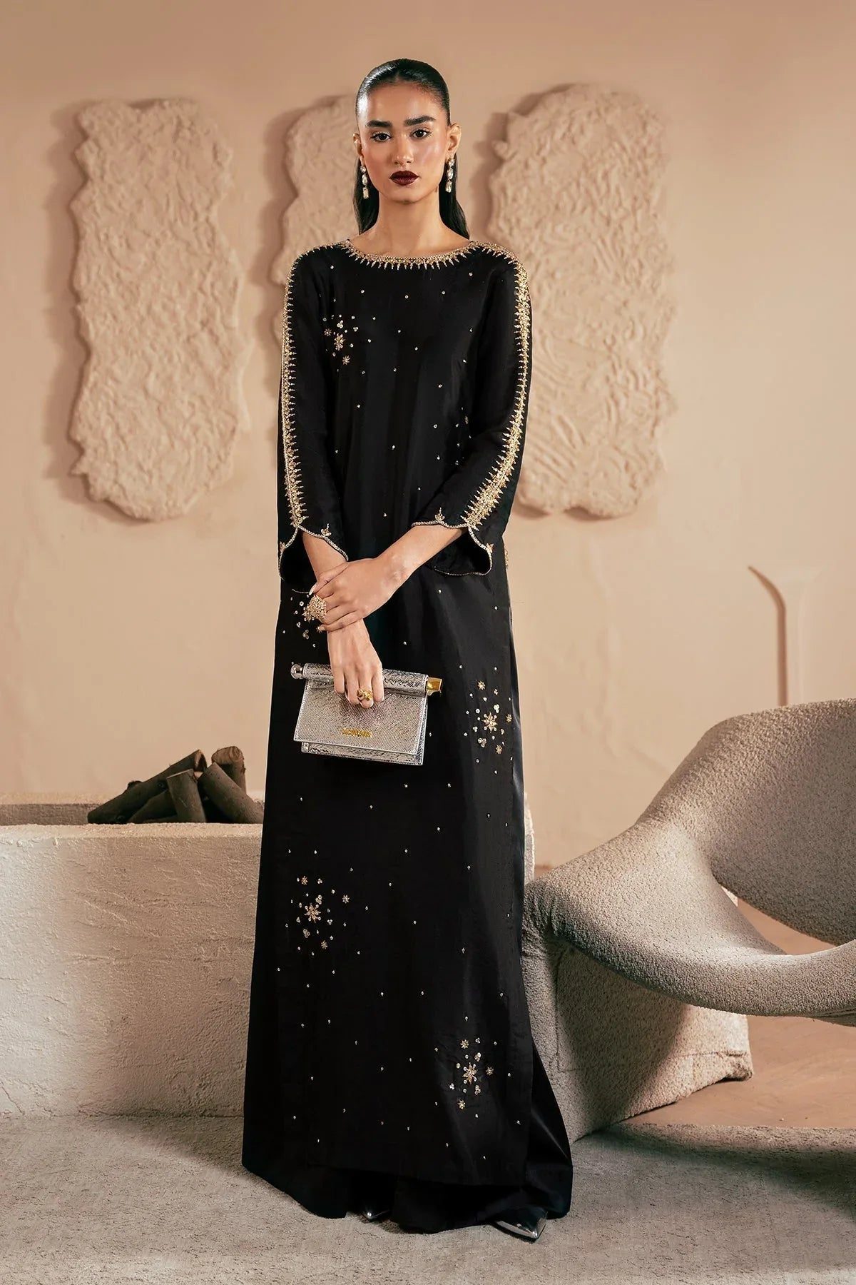 Mina Kashif | Emilie Formals | Black Noir - Aqsa Fabrics