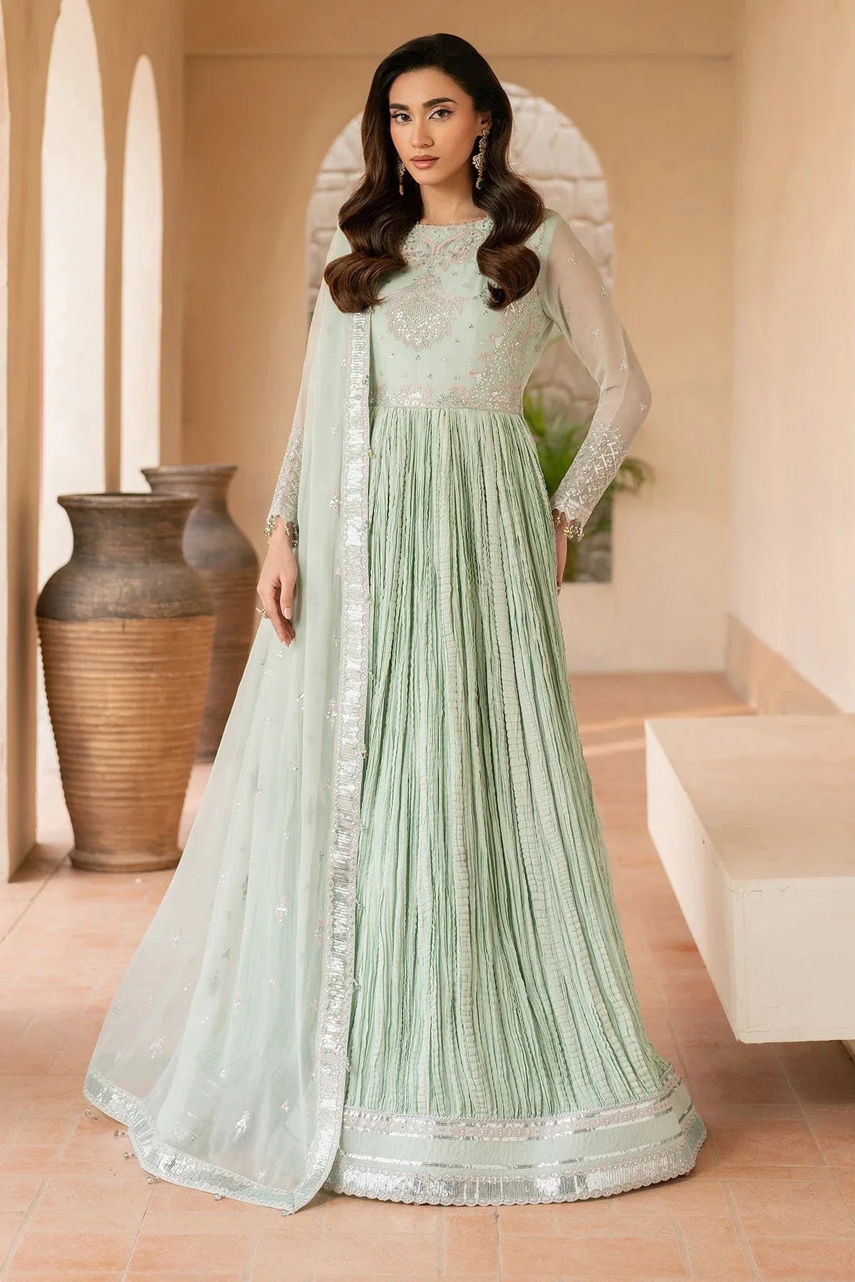 Alizeh | Ready to wear | Green Dress 3 Piece - RTW1020 - Aqsa Fabrics