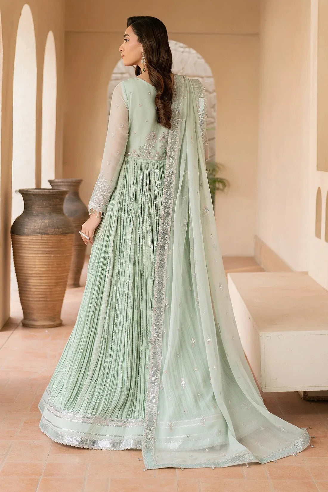 Alizeh | Ready to wear | Green Dress 3 Piece - RTW1020 - Aqsa Fabrics