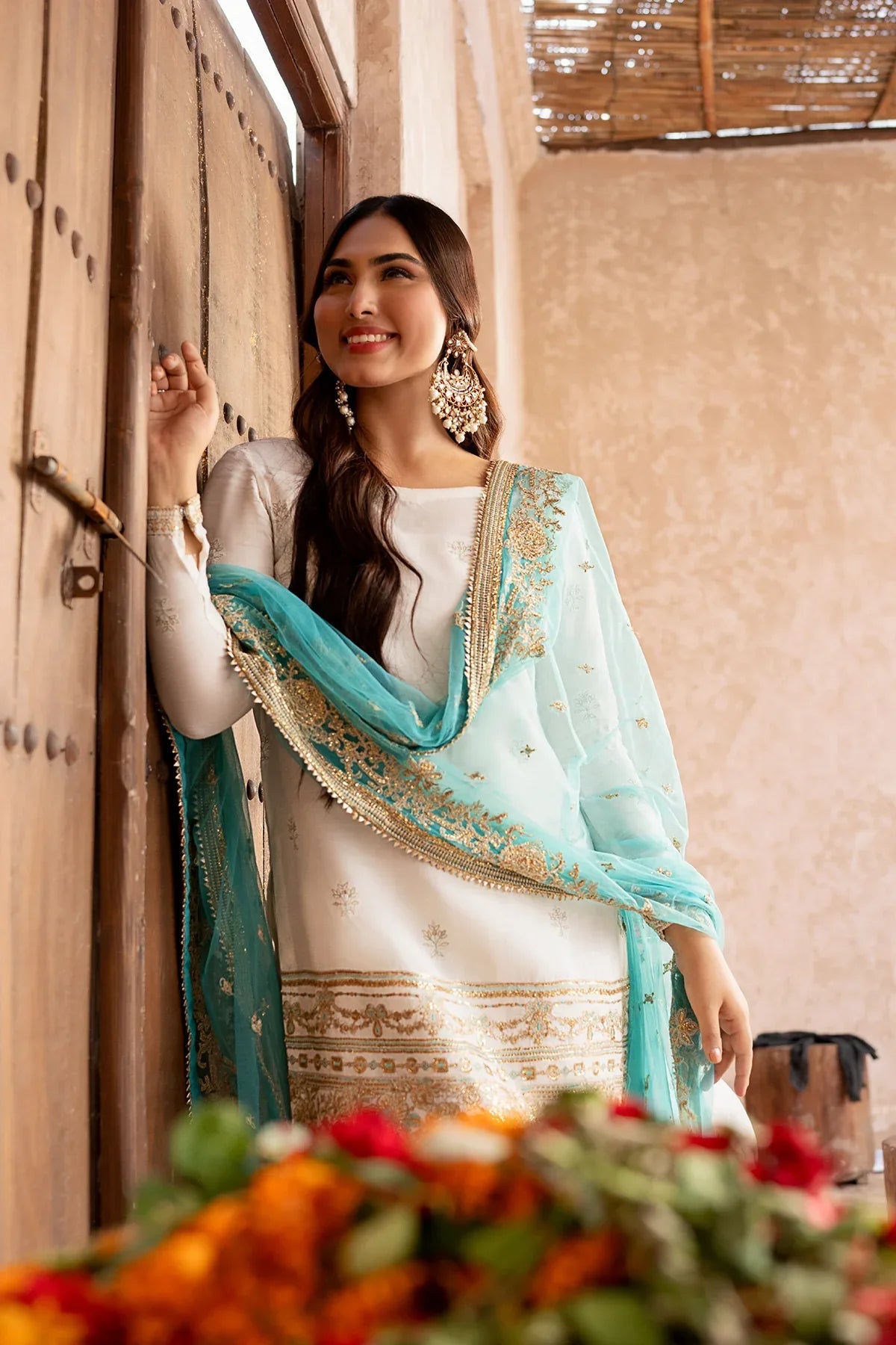 Erum Khan | Sakhiyan Formals | SUFAID PHOOL - Aqsa Fabrics