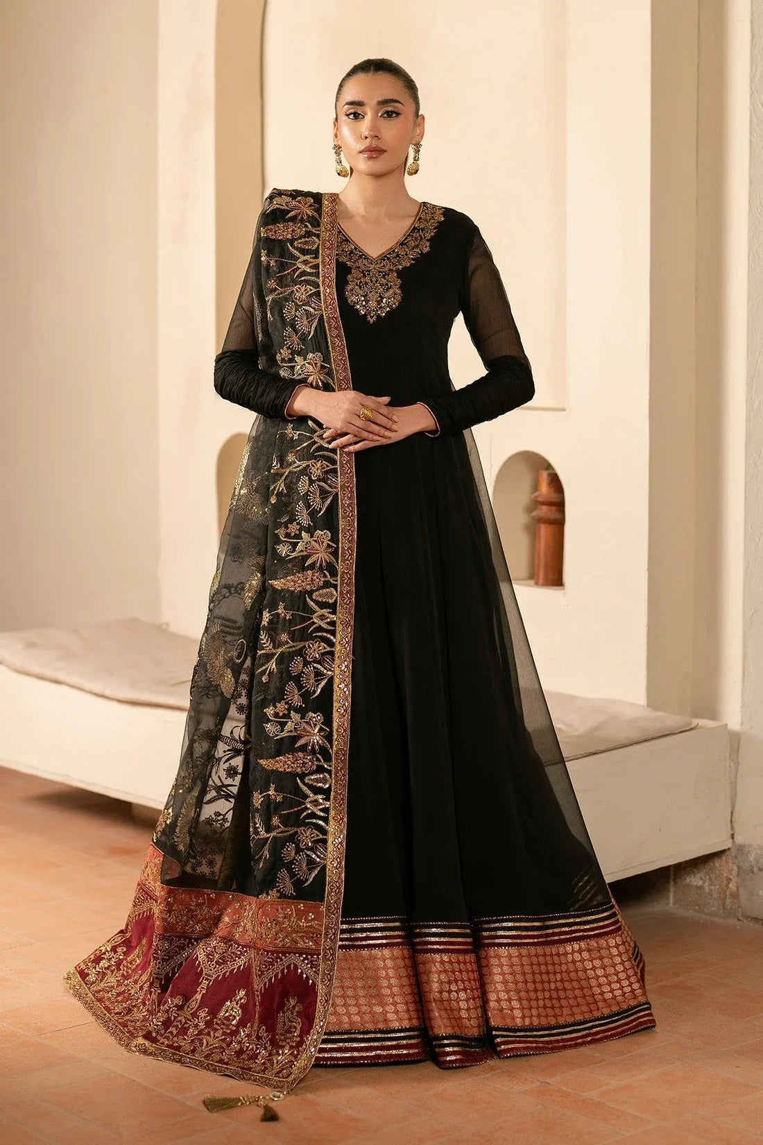 Alizeh | Ready to wear | Black Dress 3 piece - RTW1025 - Aqsa Fabrics