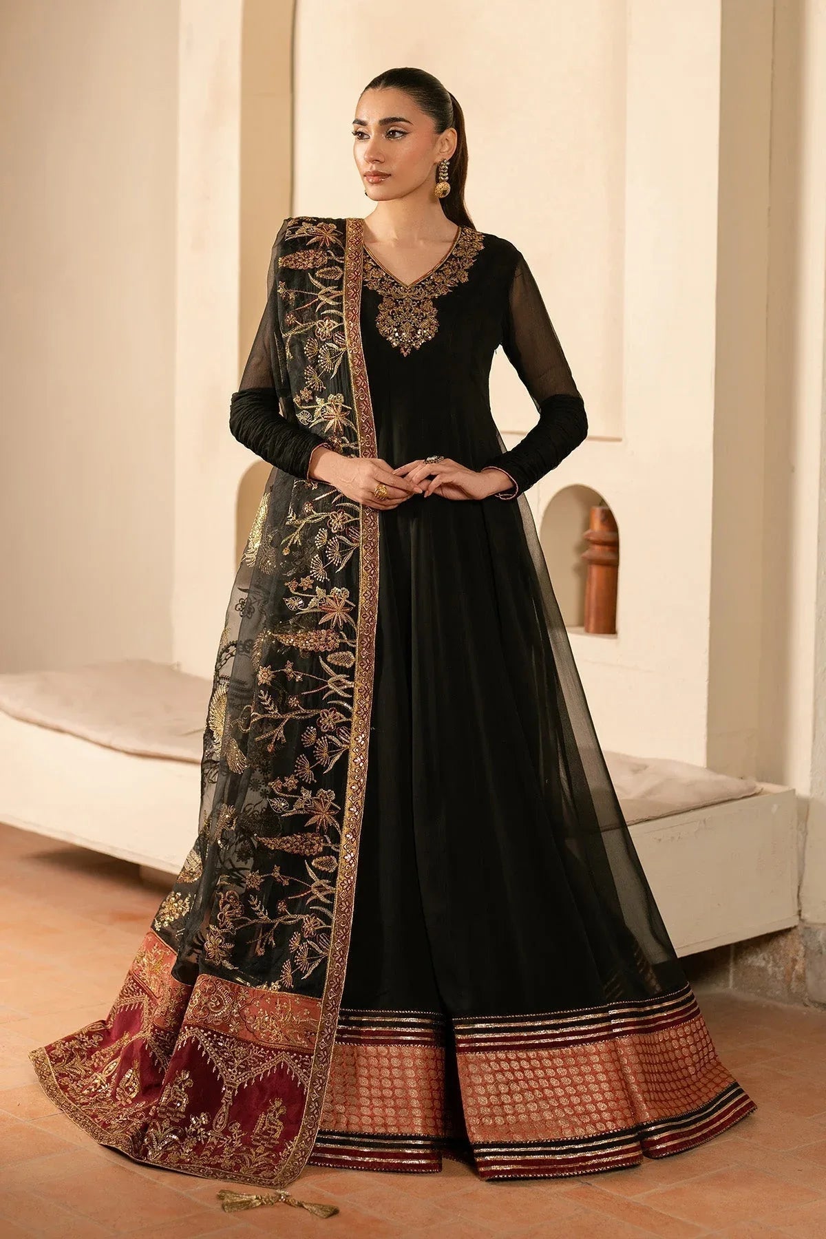 Alizeh | Ready to wear | Black Dress 3 piece - RTW1025 - Aqsa Fabrics