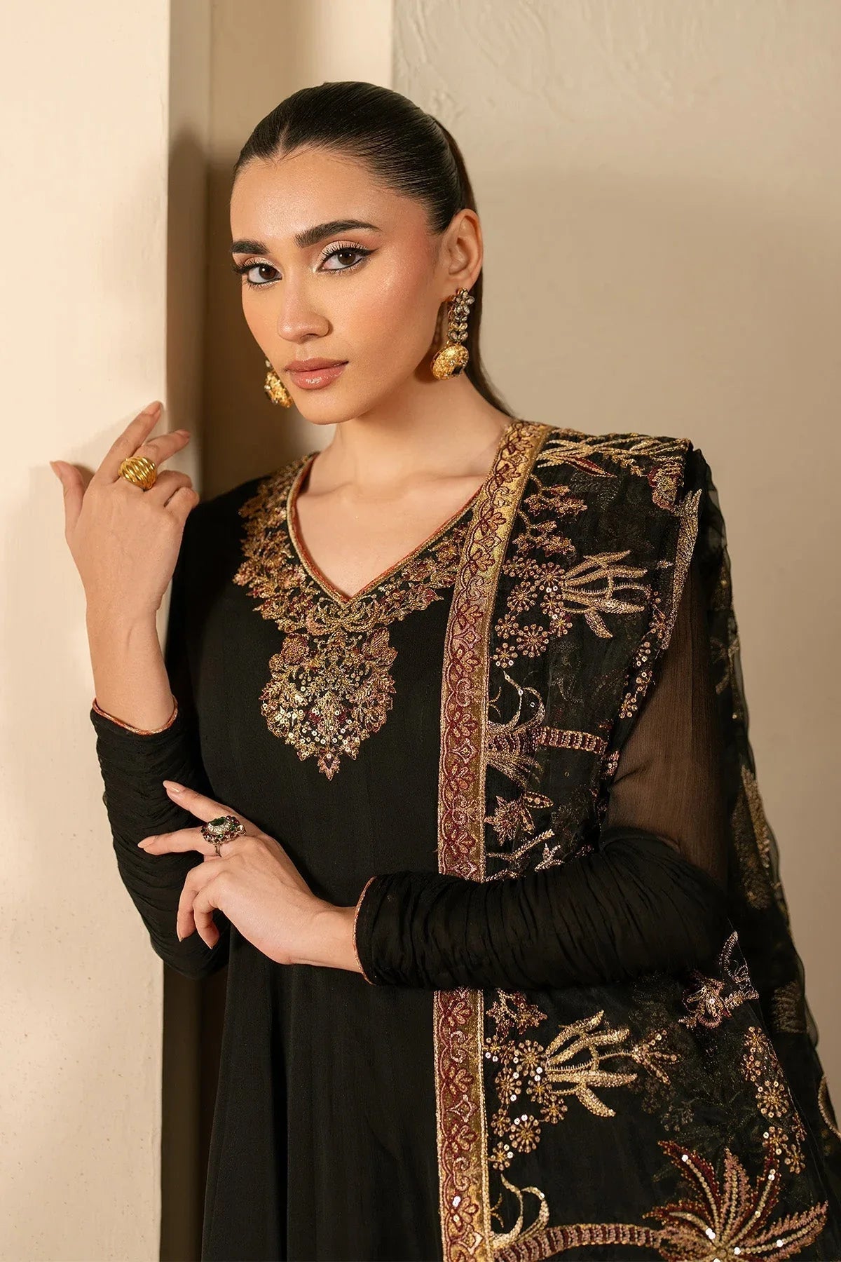 Alizeh | Ready to wear | Black Dress 3 piece - RTW1025 - Aqsa Fabrics