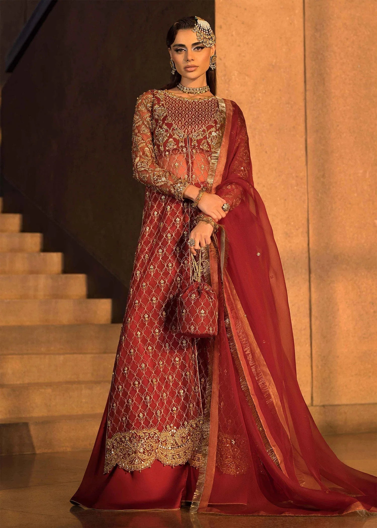 Mahum Asad | Dream a Little Dream of Me | Cherry - Aqsa Fabrics