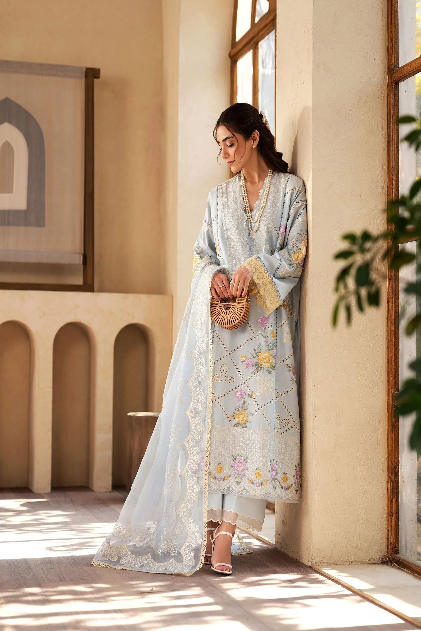 Maryam Hussain | Luxury Lawn 25 | Ocean - Aqsa Fabrics