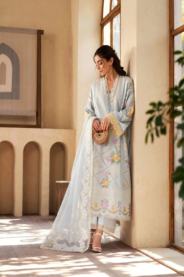 Maryam Hussain | Luxury Lawn 25 | Ocean - Aqsa Fabrics
